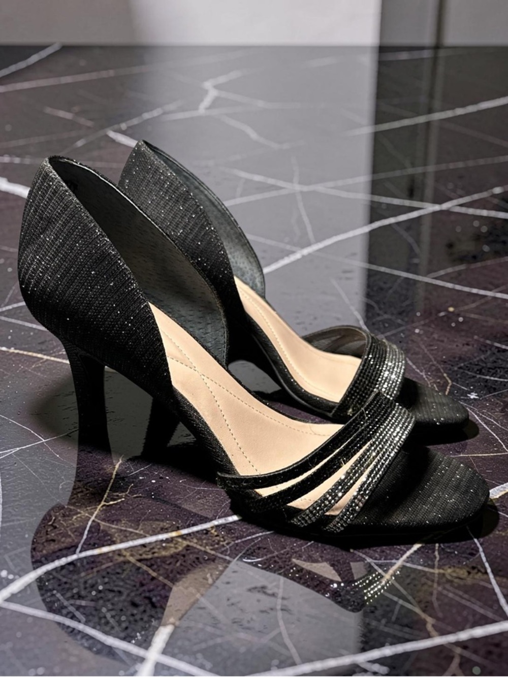 Alfani Black Strappy D'Orsay High Heels